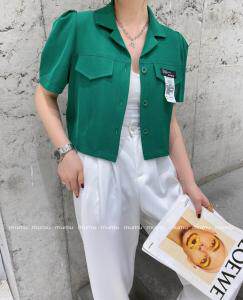 时尚贴标小上衣，女装，沐·沐