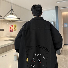 牛仔夹克男大码牛仔外套男茄克NJ77129-P60加绒款-P75，男装夹克，电商A040