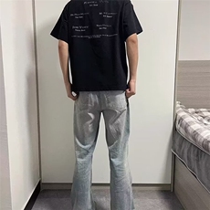 男生穿搭高级感裤子cleanfit美式，男装牛仔裤，星座506A