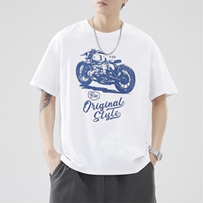 水浆印花工艺重磅洗水短息宽松微落肩款男T恤A329-T8053-P48，男装T恤，电商A329
