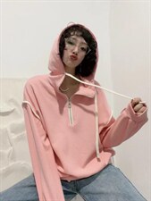 拼色卫衣，女装卫衣/绒衫，一颗柠檬