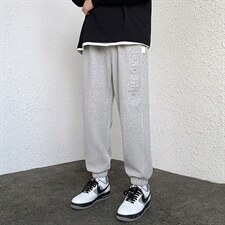 新春男韩版潮流港风休闲立体印花松紧束脚宽松休闲裤FNY2322-P45，男装休闲裤，电商A128