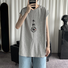 BX25070-P20纯汗背心男士大码宽松汗衫男无袖t恤男港风，男装T恤，电商A040