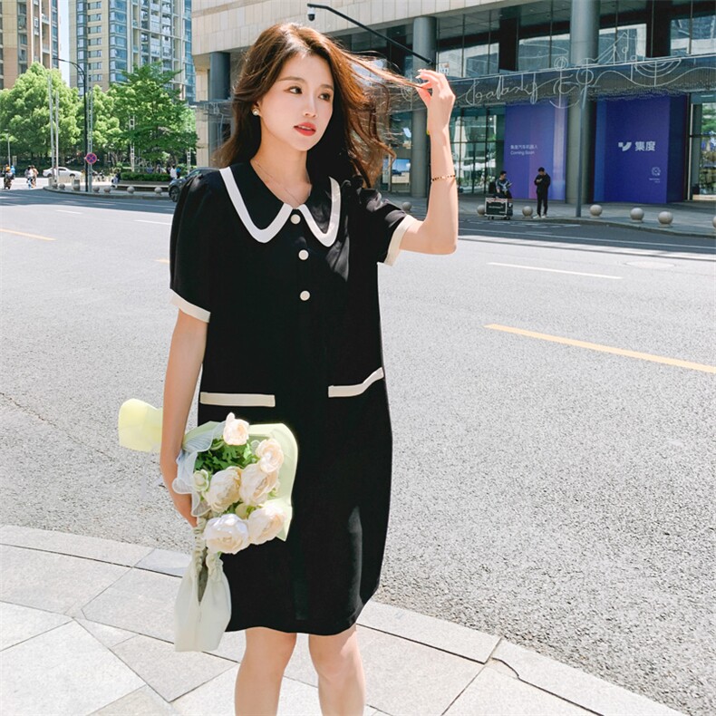 法式微胖通勤夏装裙大码女装胖mm显瘦高级小香风连衣裙女，女装连衣裙，帛香坊