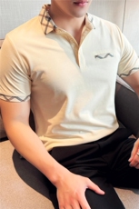 2025夏季新款主推短袖格子领高级感T恤翻领Polo衫60054-P55，男装T恤，电商D342