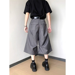 美式铆钉褶皱设计西装短裤男夏季2025新款痞帅七分裤DA033-P42图片