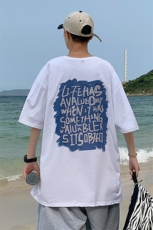 图案已注册港风日系休闲情侣潮大码风短袖T恤男DT739F30，男装T恤，星座227-7
