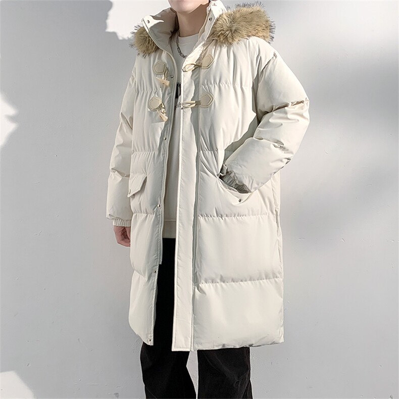 现货中长款棉衣男冬季加厚棉袄宽松连帽毛领棉服外套M107-P120,男装棉衣,星座308B-2