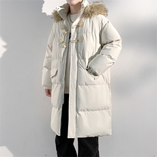 现货中长款棉衣男冬季加厚棉袄宽松连帽毛领棉服外套M107-P120，男装棉衣，星座308B-2