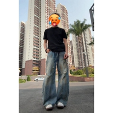 【有货】CK201CC-特P50复古做旧绣染破洞弯刀牛仔裤男女，男装牛仔裤，星座1007（原301D）