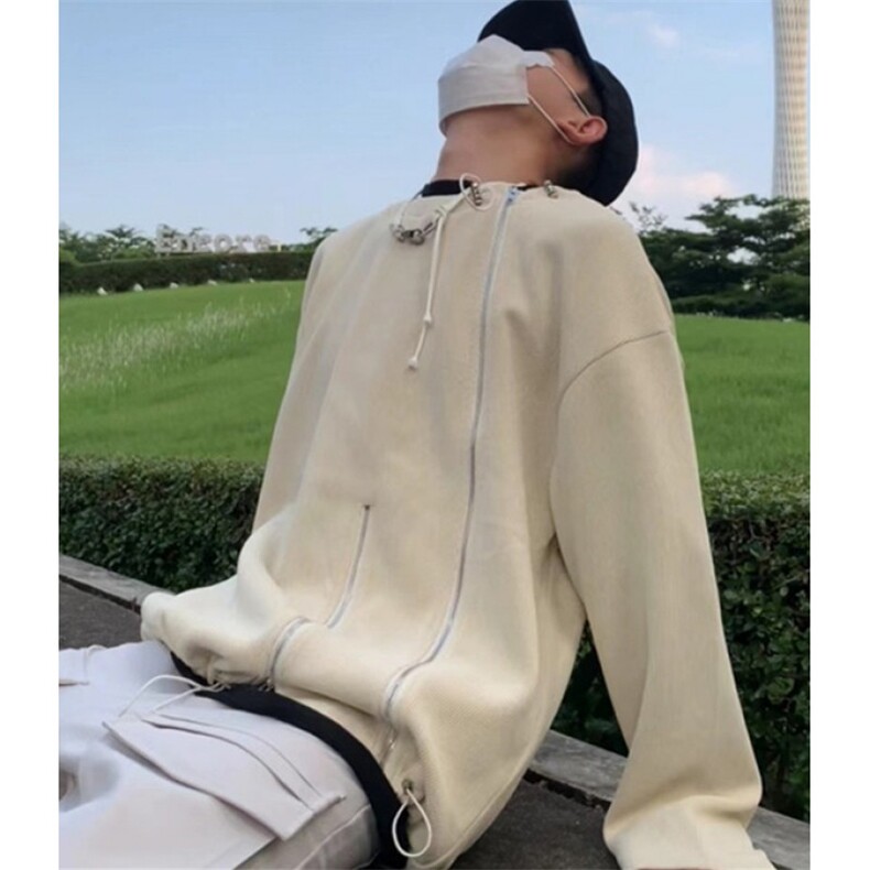 机能高领夹克潮街头宽松套头卫衣基础短款拉链外套男W8806,男装夹克,星座1116A（原606A-3）