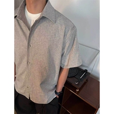 杭州出货~夏季亚麻混纺短袖衬衫~长袖C5106批55~短袖CT25106批50，男装T恤，星座1004-6