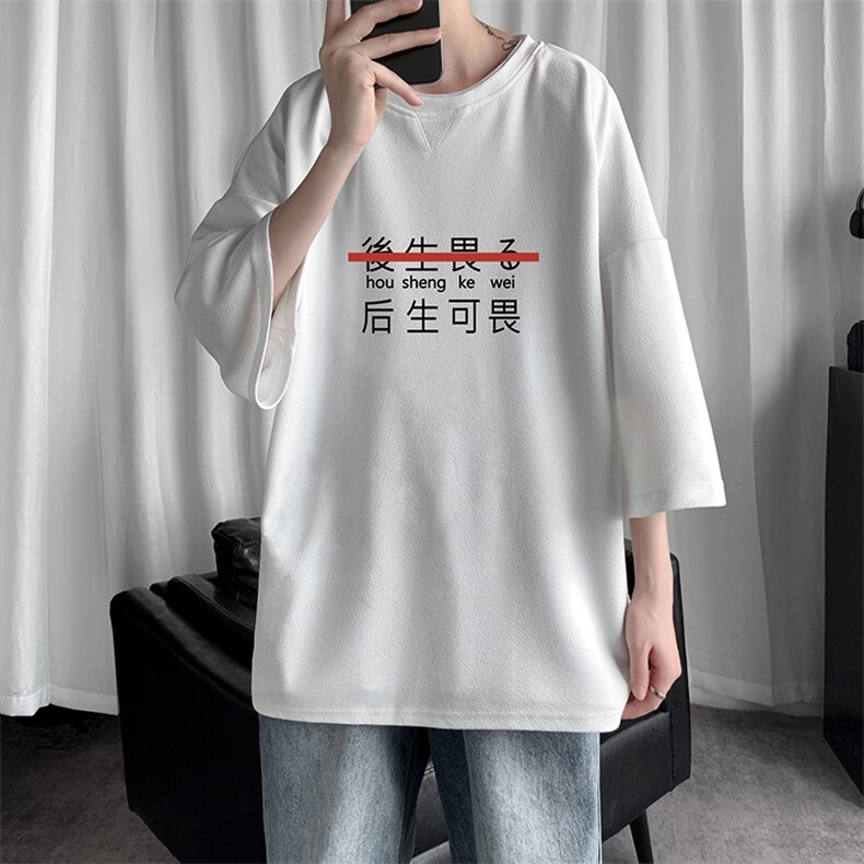 Q11028-P30春夏季七分袖t恤男大码五分袖男短袖中袖,男装T恤,电商A040
