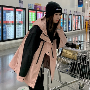 连帽工装冲锋衣加厚兔毛绒内里派克棉服3083P215K308图片
