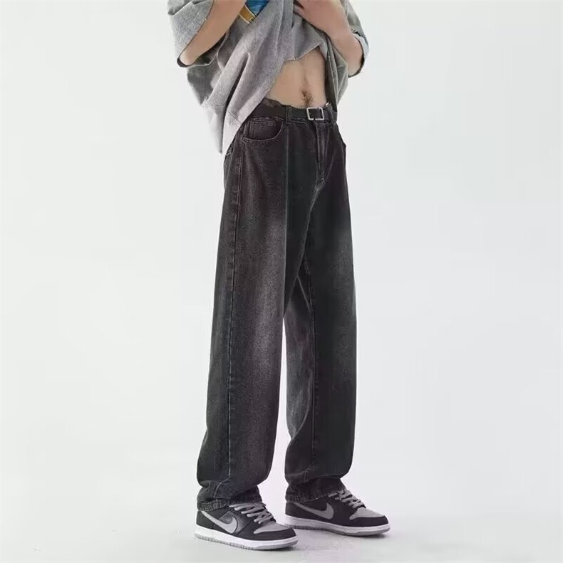 1506-1/K7601/P37个性字母牛仔裤嘻哈ins潮高街潮流痞帅长裤男女图片