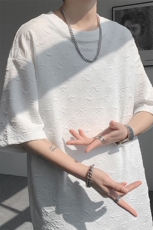 T10123-特批30控68小众提花肌理感高质量大码男百搭圆领短袖T恤，男装T恤，电商A059