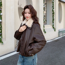 2026冬季皮衣加绒短款RF2C290-6895#-P190-K285，女装皮衣，2C290