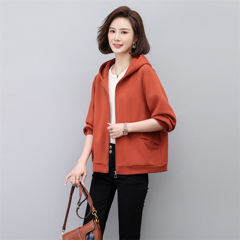 2024春秋季新款时尚休闲气质个性减龄宽松休闲连帽外套，女装短外套，独衣靓