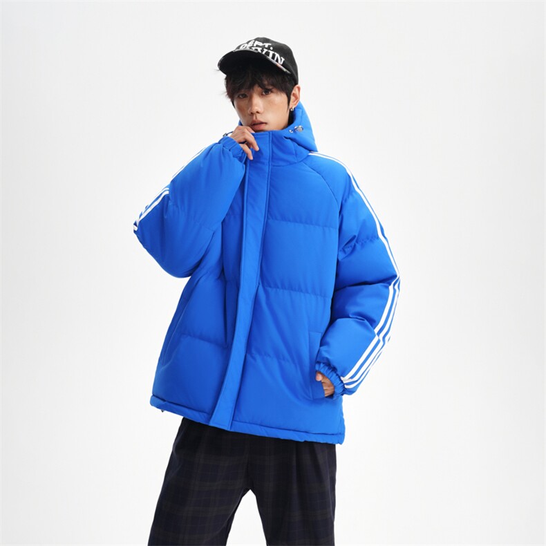 冬季潮流条纹五防立领加绒加厚棉衣情侣撞色棉服外套MY8899-p78,男装棉衣,星座610B-1