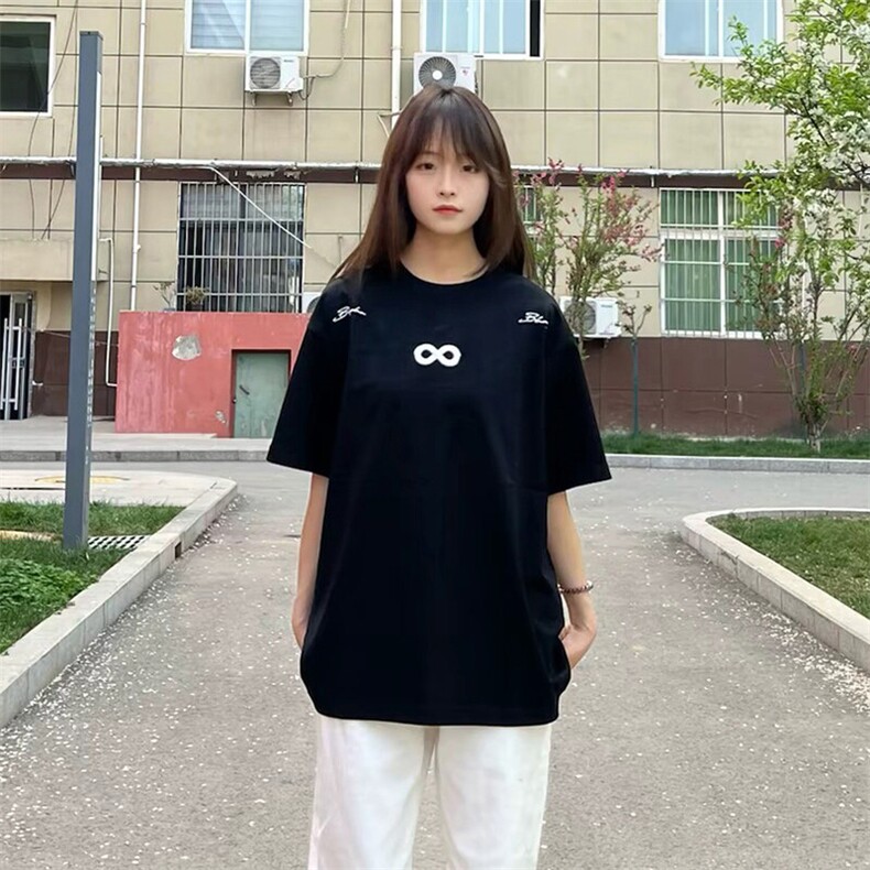 万针全刺绣解构设计260克重磅双纱纯棉高品质美式高街短袖T恤特35图片