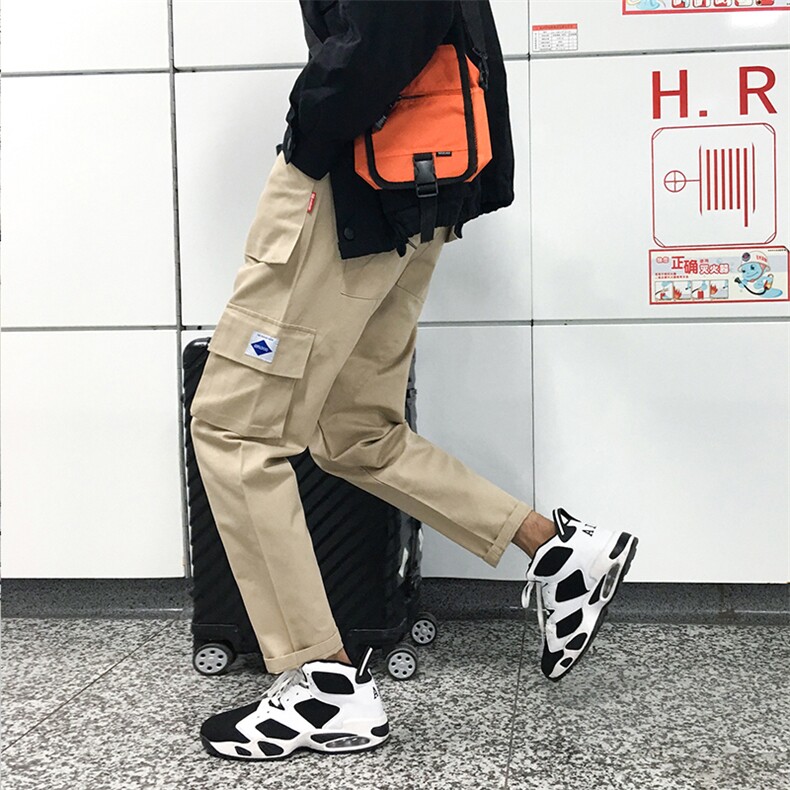 工装裤男潮牌裤子韩版潮流宽松直筒百搭休闲九分裤ins秋,男装休闲裤,星座509