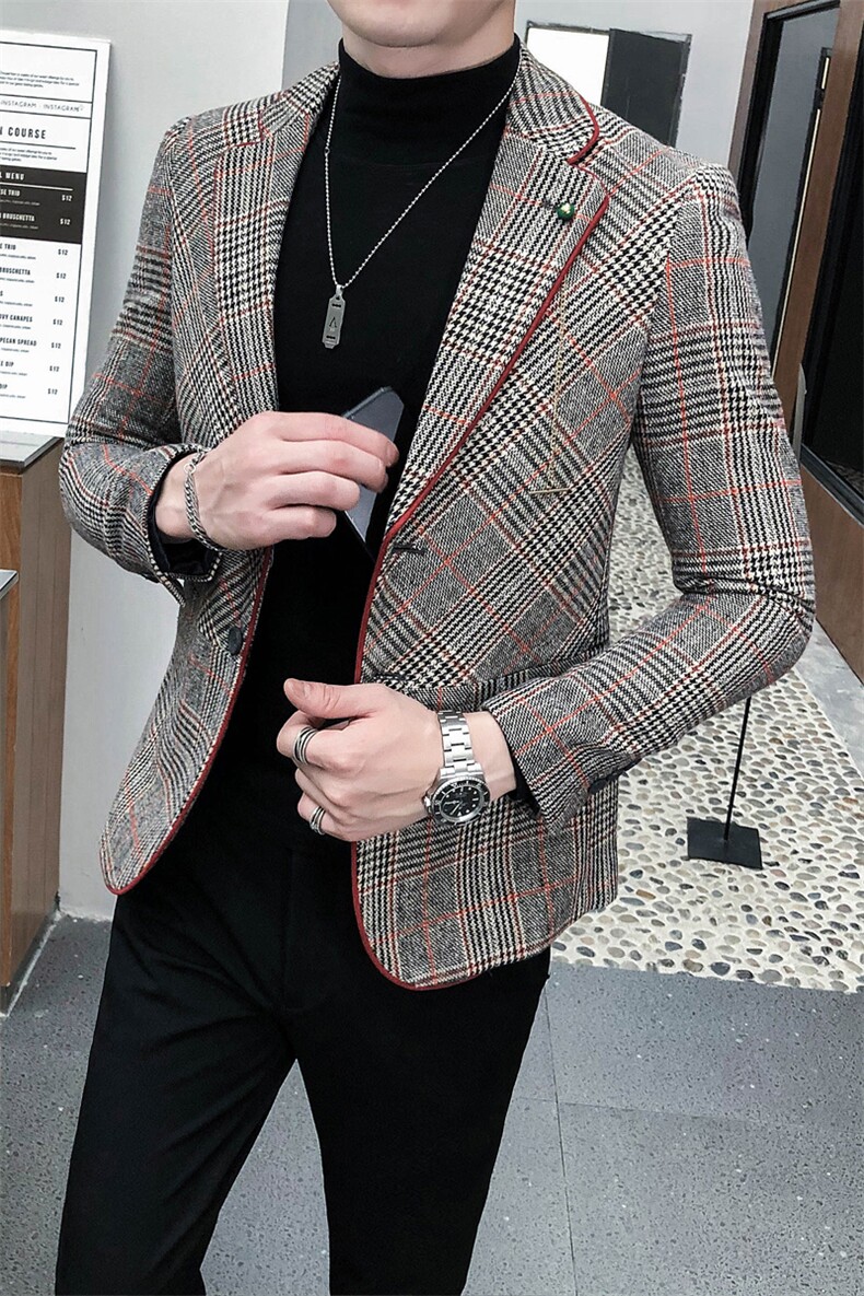 秋冬店主休闲夹克西装单西男士修身西服A236-XZ-160-P130,男装夹克,电商A236