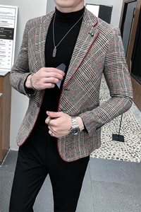 秋冬店主休闲夹克西装单西男士修身 西服 A236-XZ-160-P130图片