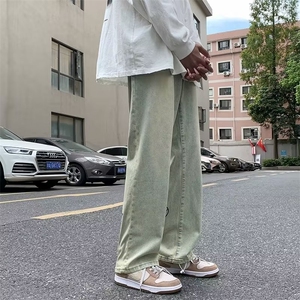 美式复古街头hiphop潮牌牛仔裤ins高街直筒宽松长裤子男N5060-P43图片