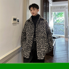 秋冬新款豹纹潮男时尚单品夹克外套男A071-1008-P75，男装夹克，电商A071
