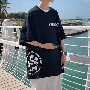 1图案已注册港风日系情侣大码M-5XL风短袖T恤男DT7654P28控45