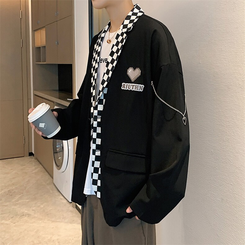 小西服男春秋装拼接男装上衣XF1599-P115,男装西服,星座210-1