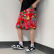 oversize沙滩短裤男夏休闲五分裤宽松大码东北花裤衩子insDK2009，男装休闲裤，星座115A(原星座507）