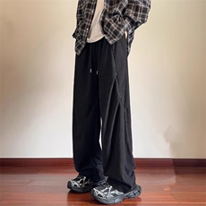 YK79-P38冰丝裤男夏季薄款弹力卫裤直筒阔腿宽松运动裤，男装休闲裤，电商B323A