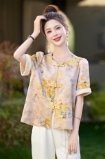 新中式印花外套女2024年夏季新款复古名族风短款女装，女装短外套，韩宇舍