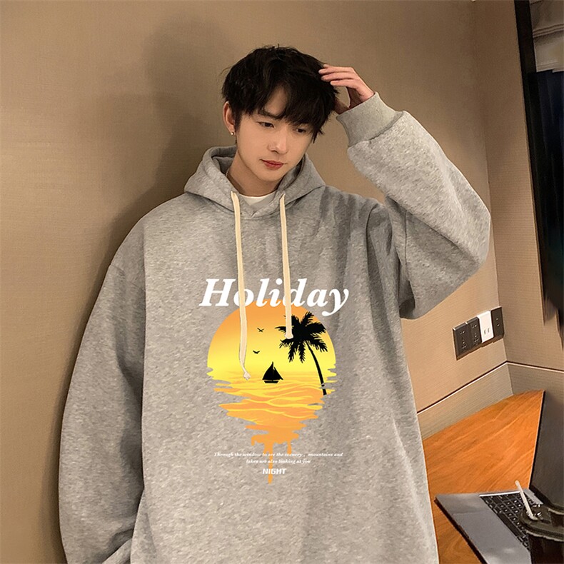 纯棉连帽卫衣男大码运动帽衫宽松薄WY2266-P35,男装卫衣,电商A040