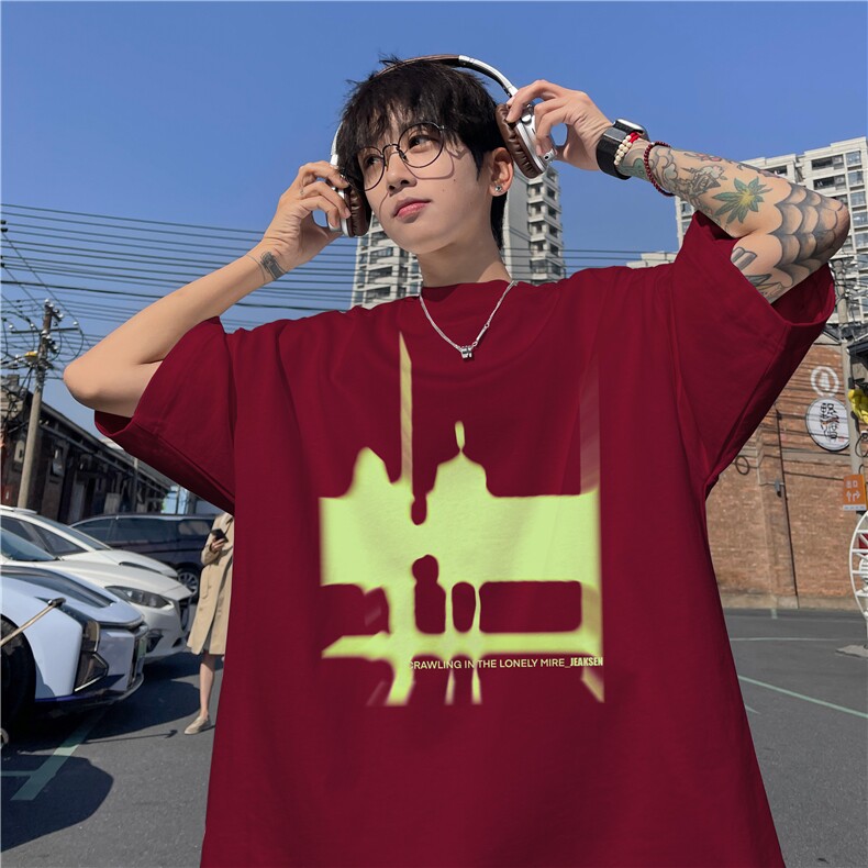 夏季新款抖音得物品质潮流印花短袖T恤dcm314-特批20控38,男装T恤,星座605(原A050)