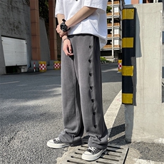 A133-P45刺绣roora情侣装运动裤男大码bf束脚直筒卫裤，男装休闲裤，电商A040