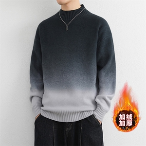 加绒加厚秋冬季防寒高领针织衫潮牌毛线衣男JR9678P65图片