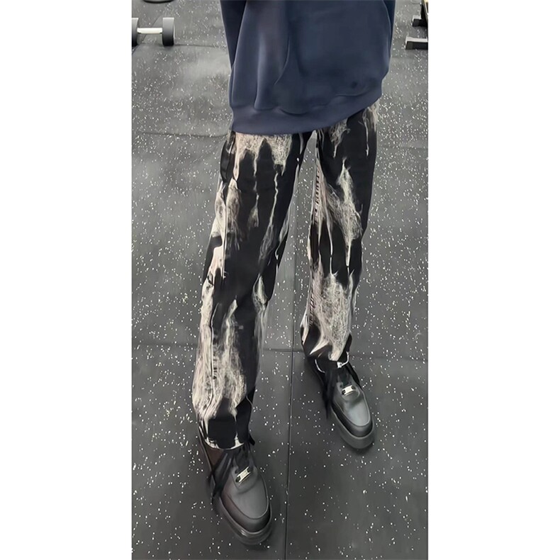 美式高街vibe小众扎染直筒牛仔裤货号K668P60,男装牛仔裤,电商A063