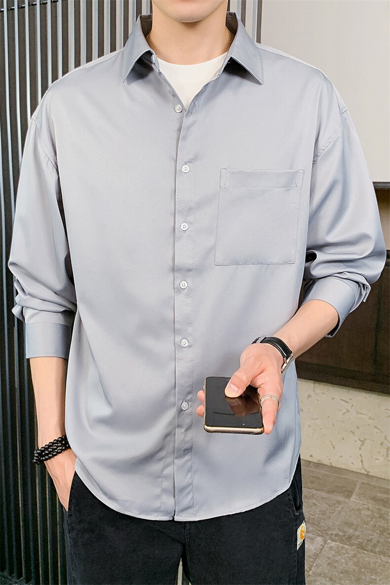 男士长袖免烫衬衫秋季衬衣西装寸衫职业正装休闲DF09T,男装衬衫,电商A102