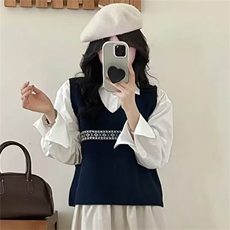 2025年秋季新款百搭女士V领加厚保暖羊毛衫，女装羊毛衫，新胜羊绒