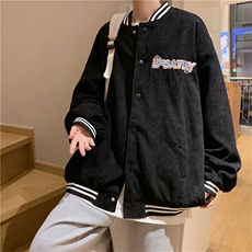 灯芯绒外套男ins潮牌港风宽松韩版潮流百搭刺绣棒球服J8841-P50，男装夹克，星座1008-1