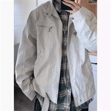26春装高品质老钱风立领夹克外套男女美式潮牌拉链工装风宽松上衣，男装夹克，电商A486
