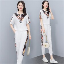 现货夏天休闲运动套装女夏季新款女装气质显瘦时髦小个子两件套，女装套装/套裙，琦鑫阁（原依鑫阁）
