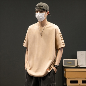 新款短袖男创意灰墙夏季t恤休闲百搭印花圆领T恤男上衣TC3136-P35图片