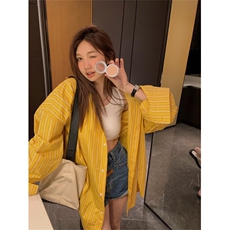 TC790-P45设计感格子衬衫撞色格子长袖衬衫学院风polo领衬衣，男装衬衫，星座617A-2