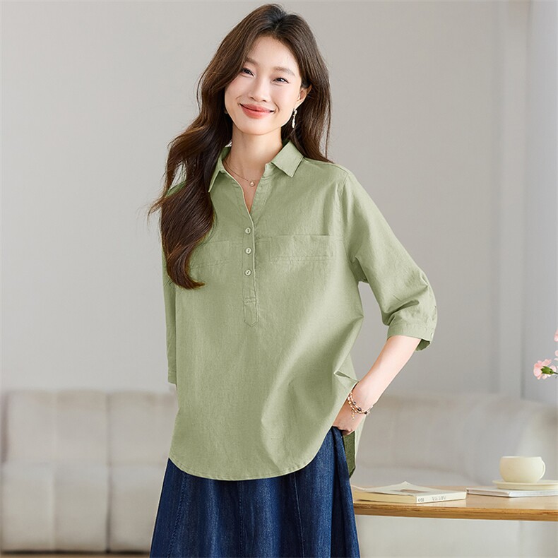 【现货】棉麻小衫，女装衬衫，希欧阁