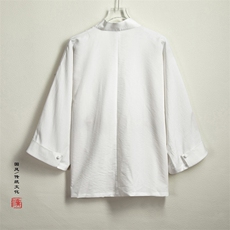 春夏新款风男装改良汉服新中式九分袖外套X06P80，男装民族服装，钱塘802
