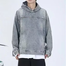JK8605-P56美式复古潮牌做日水洗牛仔连帽外套男女高街情侣夹克，男装工装外套，电商B323A