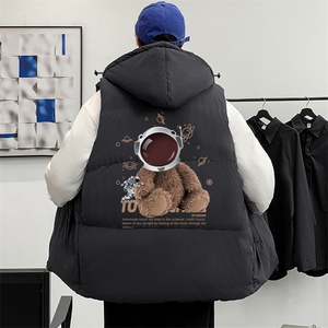 新款秋冬棉衣马甲潮流宽松加厚保暖背心棉服男装MF05P68控98图片